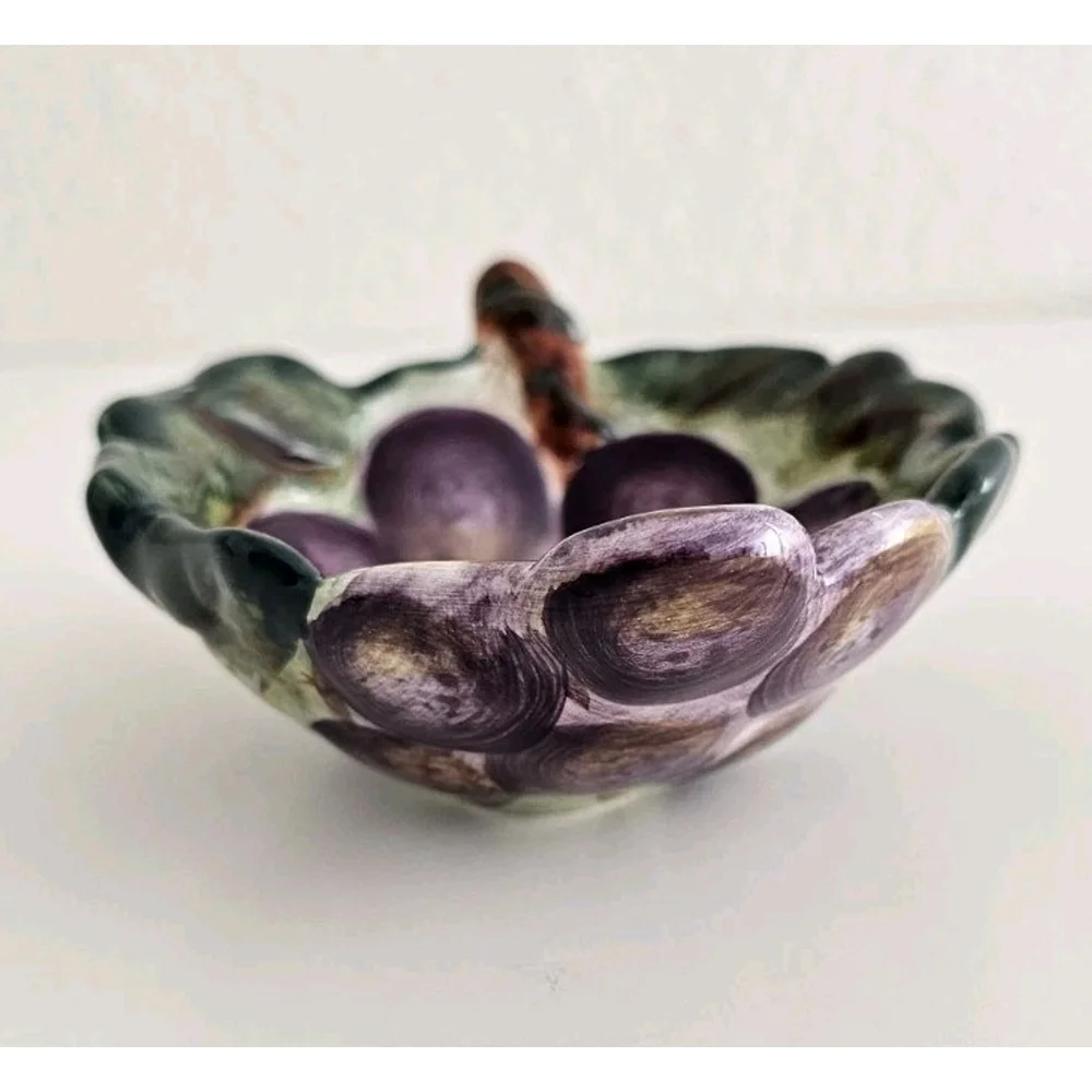 Vintage Corsica Home Ceramic Grape Pattern Bowl - Made in China